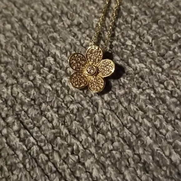 Daisy Necklace Solid 925 SS Gold Plated - Picture 10 of 13